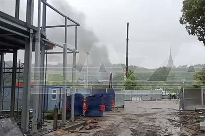 Пожар на Воробьевых горах в Москве сняли на видео