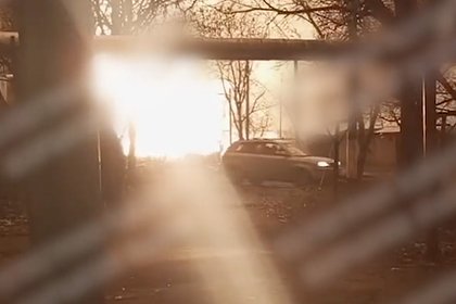 Возникший после атаки «Гераней» пожар в Харьковской области попал на видео