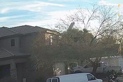 Момент падения самолета на жилые дома в США попал на видео